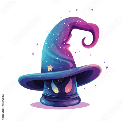 Enchanting Wizard Hat Vector Illustration – Magical Design