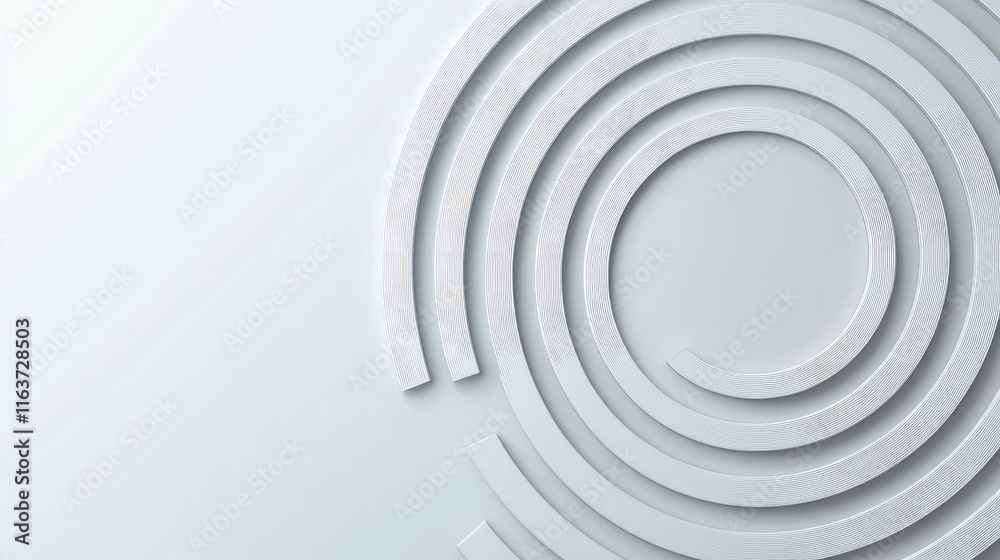 Fototapeta premium Brushed abstract background idea. Minimalistic design featuring concentric circles in a soothing, neutral color palette.
