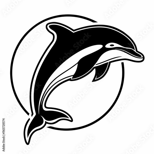 Dolphin logo icon vector illustration photo