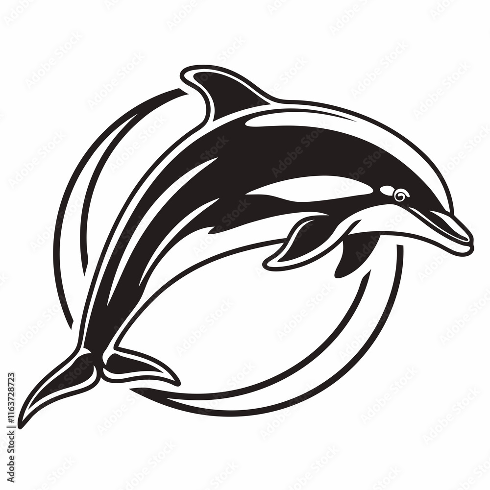 Fototapeta premium Dolphin logo icon vector illustration