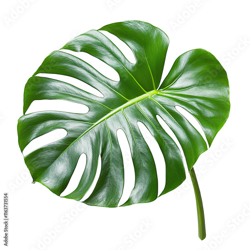 monstera leaf on white background photo