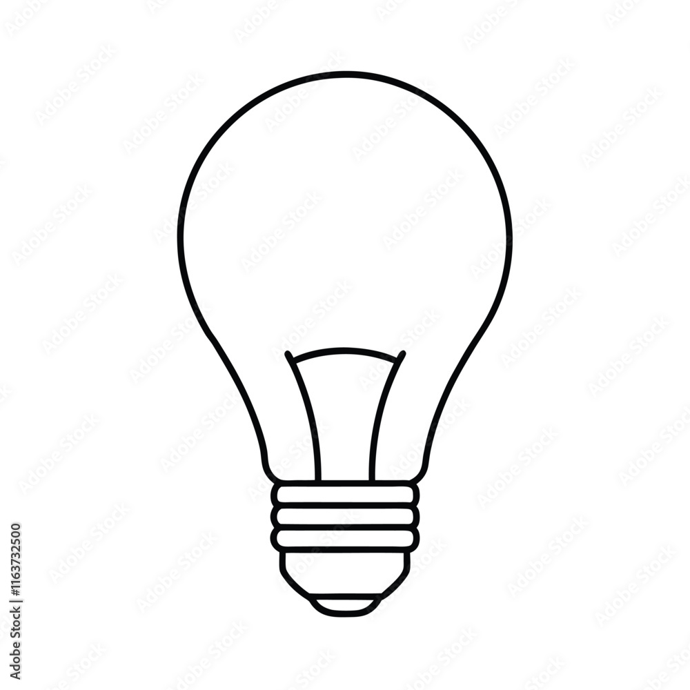 Bulb Line Art Illustration - LED Light Outline Drawing Vector Design Bulb Line Art Illustration - LED Light Outline Drawing Vector Design