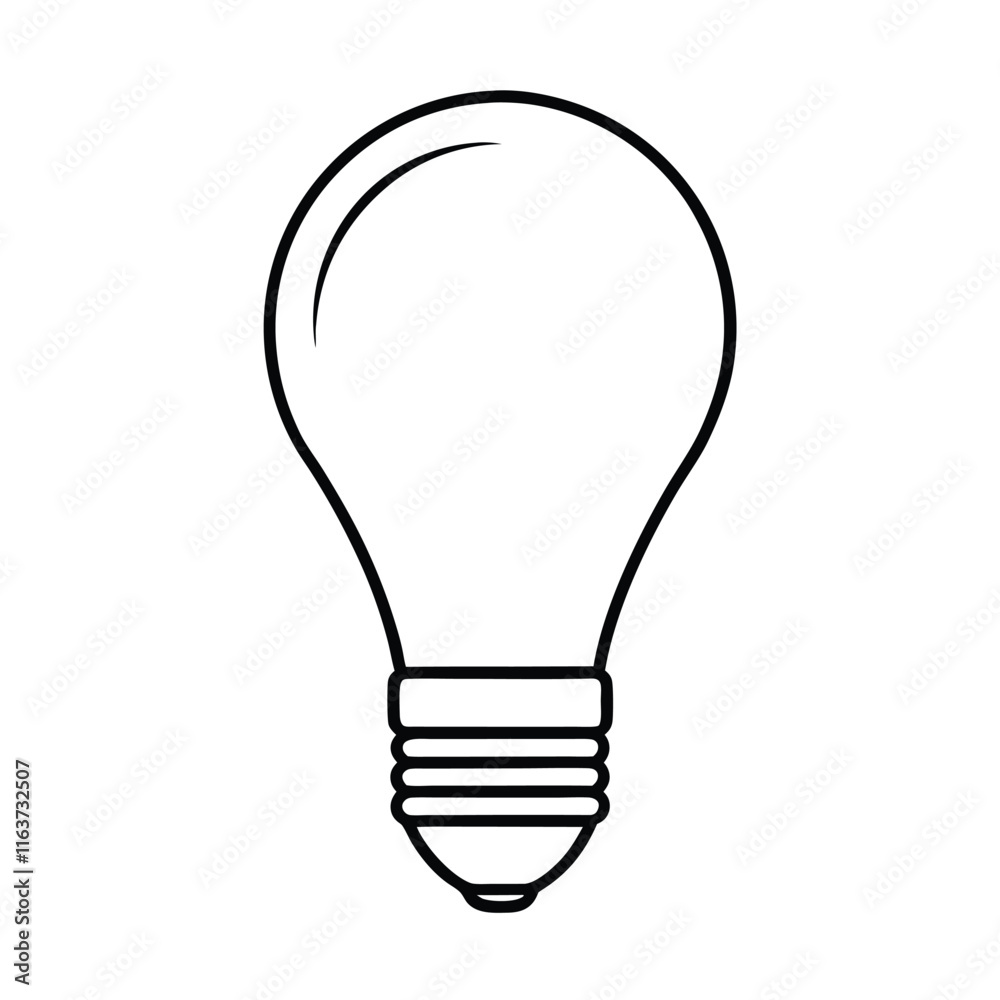 Bulb Line Art Illustration - LED Light Outline Drawing Vector Design Bulb Line Art Illustration - LED Light Outline Drawing Vector Design