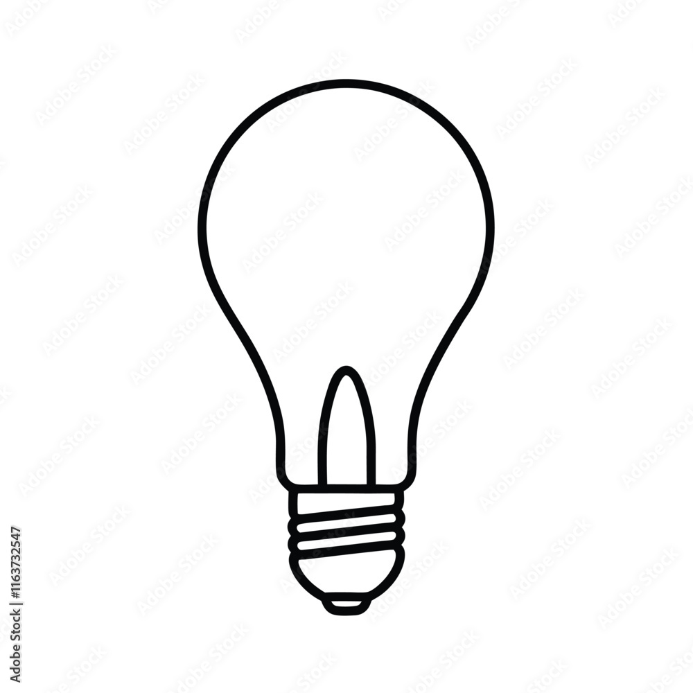 Bulb Line Art Illustration - LED Light Outline Drawing Vector Design Bulb Line Art Illustration - LED Light Outline Drawing Vector Design