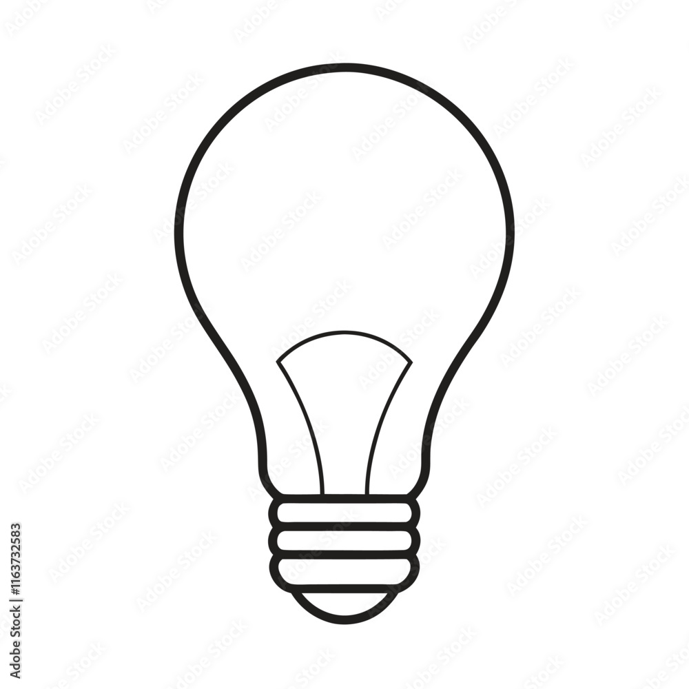 Bulb Line Art Illustration - LED Light Outline Drawing Vector Design Bulb Line Art Illustration - LED Light Outline Drawing Vector Design