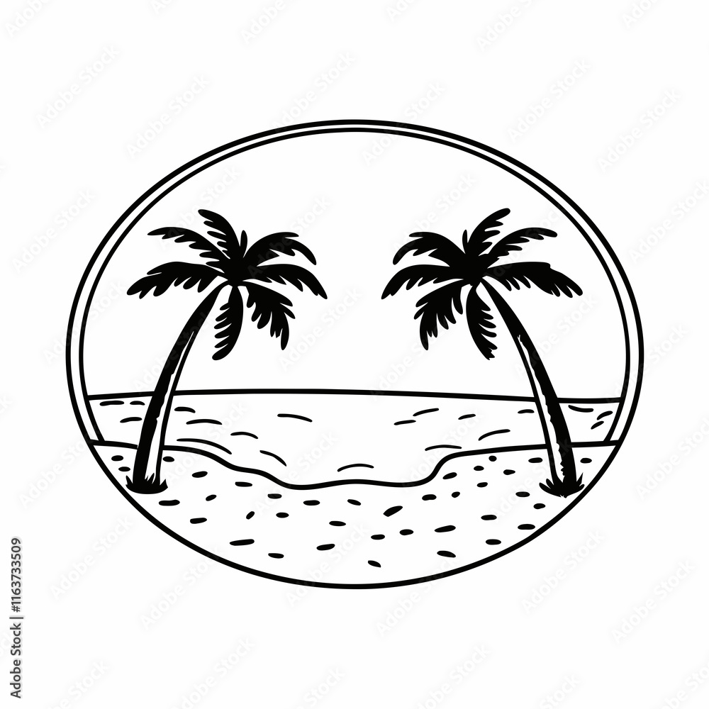 Fototapeta premium Beach icon vector illustration 
