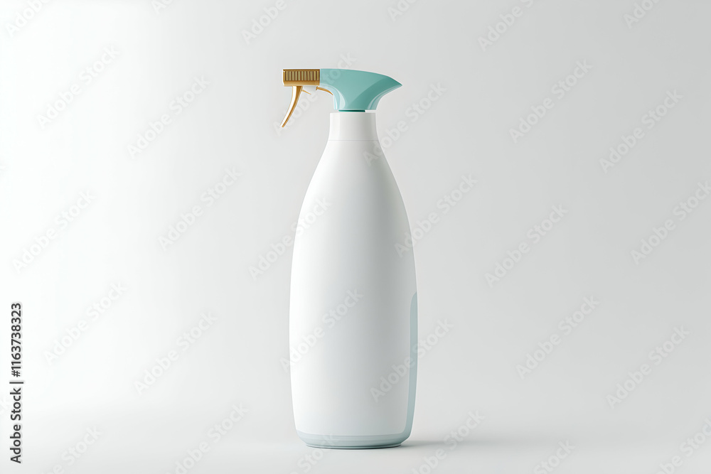 Cleaning product bottle and detergent isolated on a simple white background, minimalistic design Cleaning product bottle and detergent isolated on a simple white background, minimalistic design