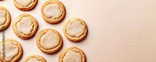 Wallpaper Mural Minimal cookies idea. Delicious cookies arranged artistically on a soft beige background. Torontodigital.ca