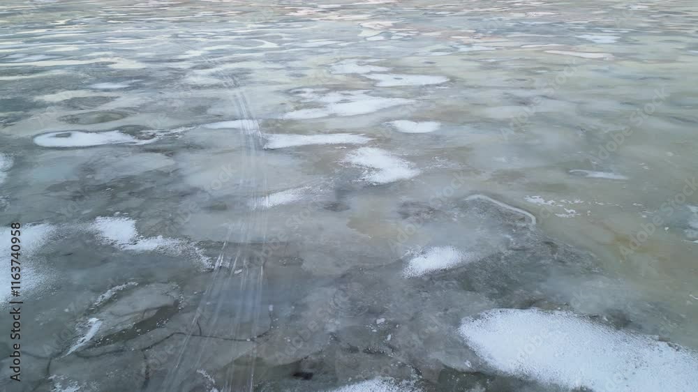 Sea ice surface in late December, Kempele Finland Sea ice surface in late December, Kempele Finland