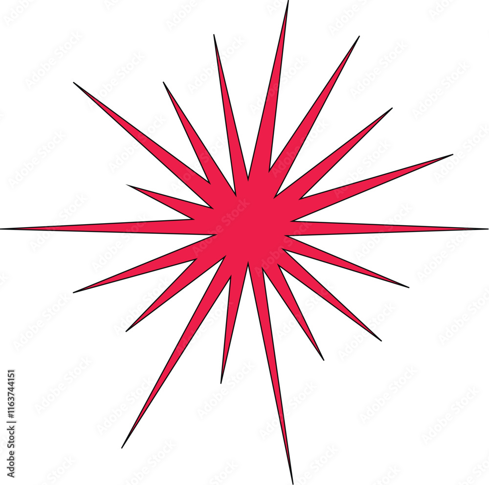 An abstract isolated star burst shape design element. An abstract isolated star burst shape design element.