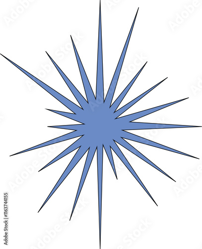 An abstract isolated star burst shape design element.