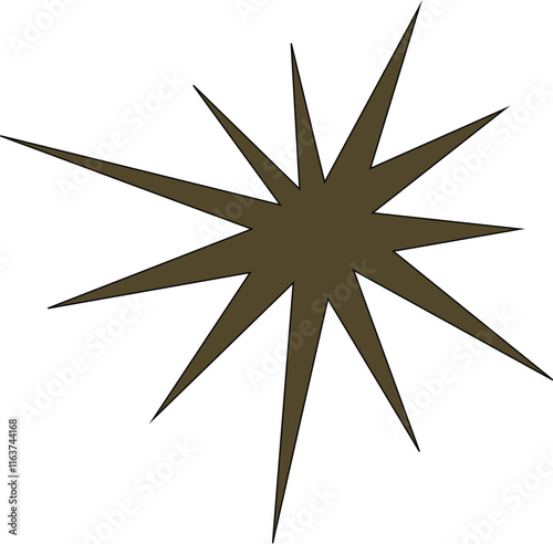 An abstract isolated star burst shape design element.