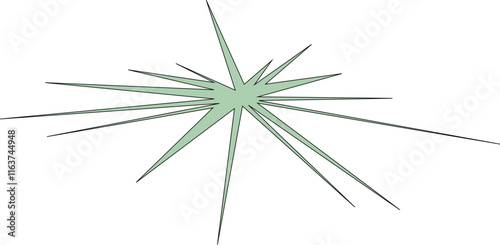 An abstract isolated star burst shape design element.