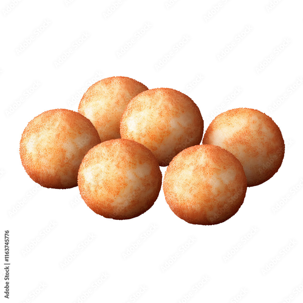 round brown sugar coated balls food on white background round brown sugar coated balls food on white background