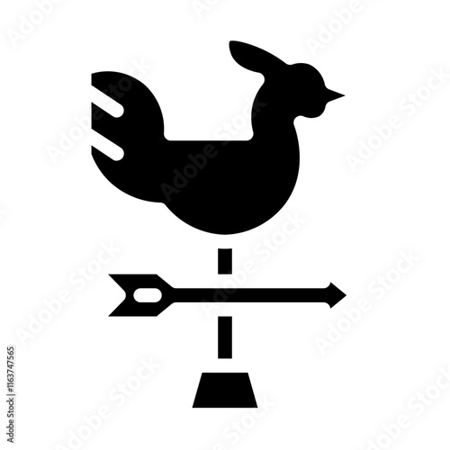 chicken windsock solid icon