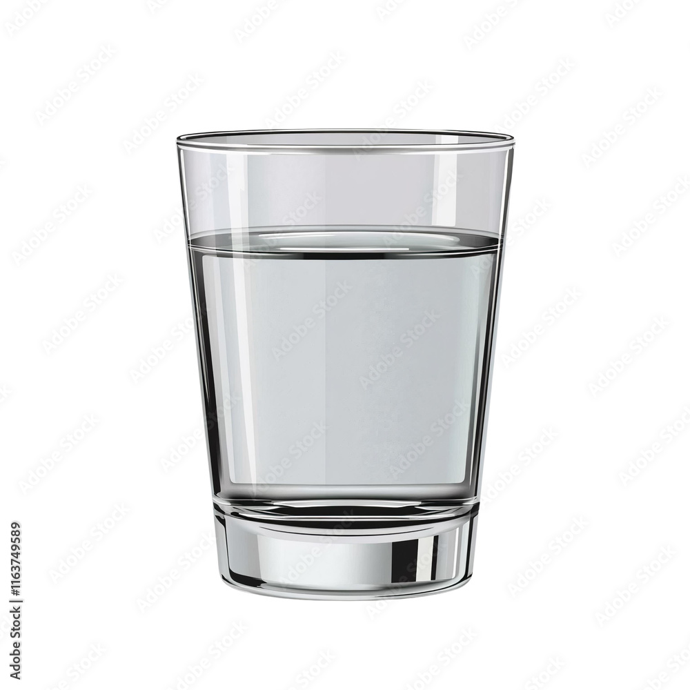 glass of water illustration on transparent background