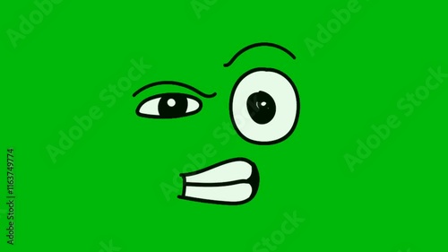 Cartoon face best quality green screen effects , Abstract technology, science, engineering artificial intelligence, Seamless loop 4k video, 3D Animation, Ultra High Definition, 4k video. 