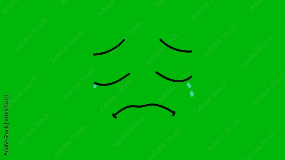 Cartoon face best quality green screen effects , Abstract technology, science, engineering artificial intelligence, Seamless loop 4k video, 3D Animation, Ultra High Definition, 4k video. 