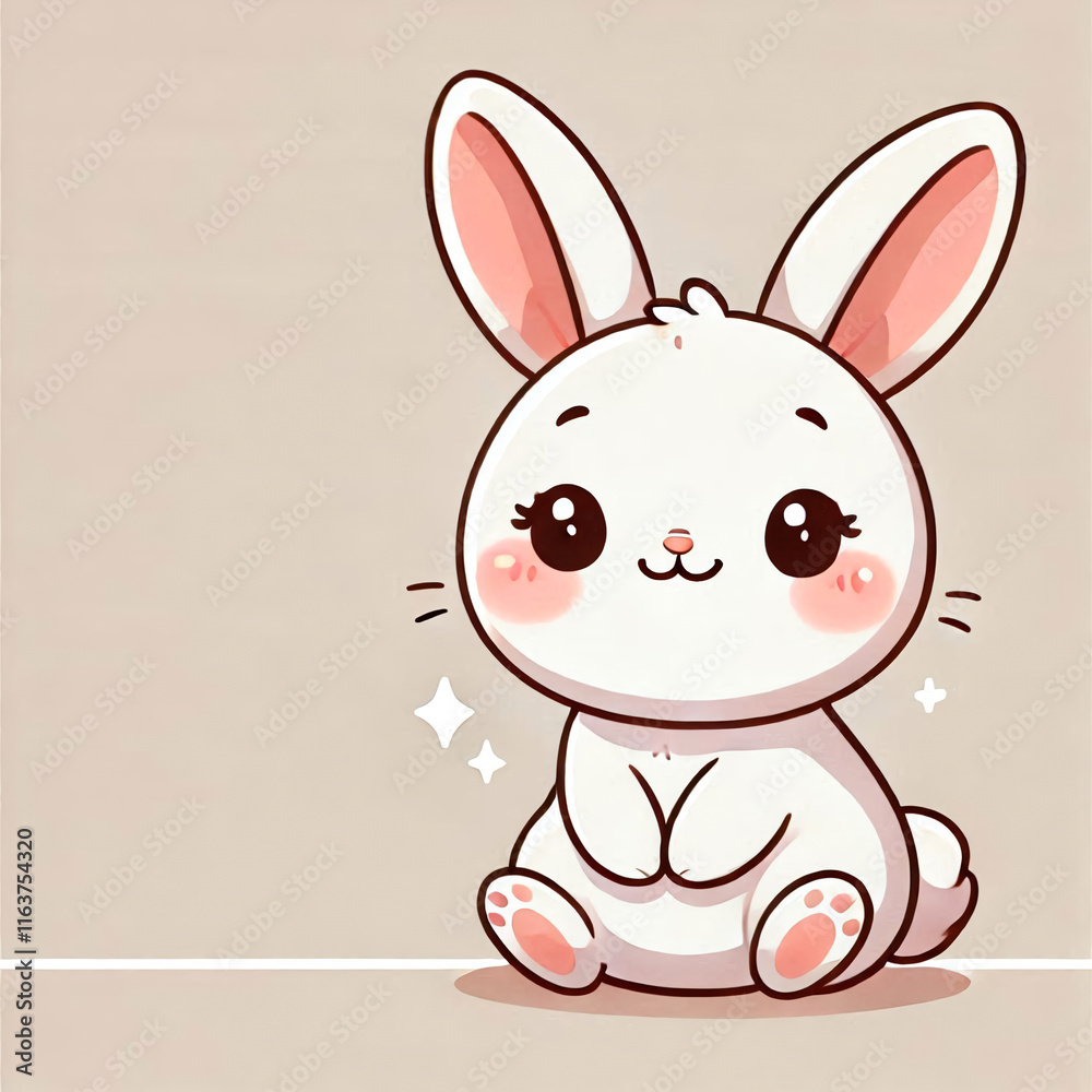 Fototapeta premium Rabbit holding heart-shaped candy in rustic wooden shop filled with heart decorations, cozy atmosphere, Valentine concept