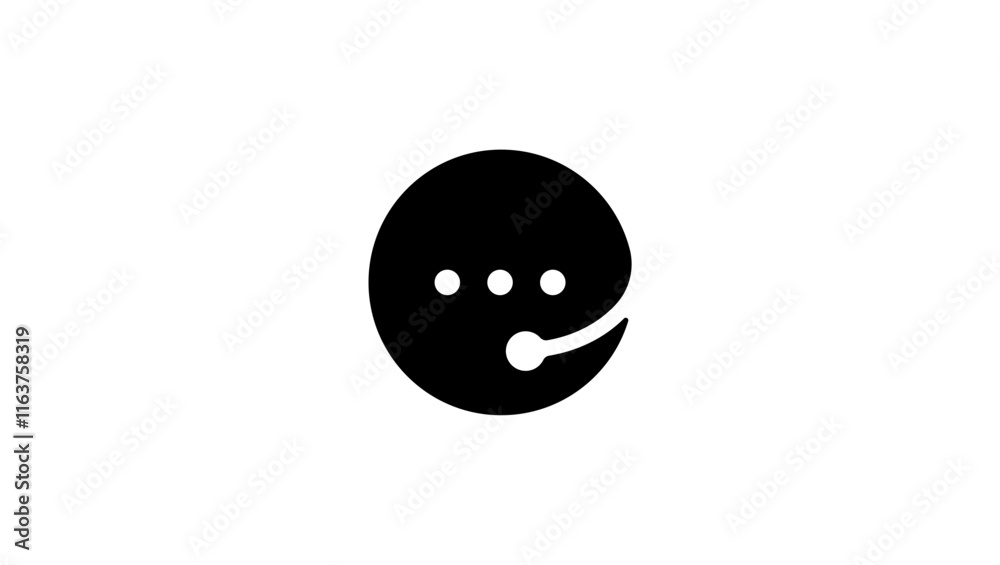 Obraz premium support service emblem, black isolated silhouette