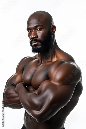 thletic gym dark-skinned masculine man fitness flexing muscles bodybuilding weightlifting