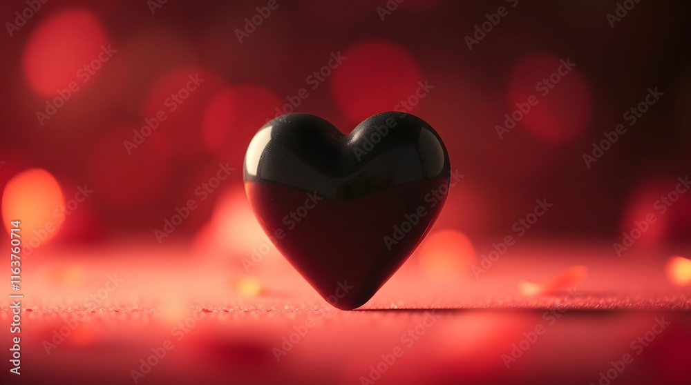 custom made wallpaper toronto digitalBlack Heart: Romantic Red Bokeh Background