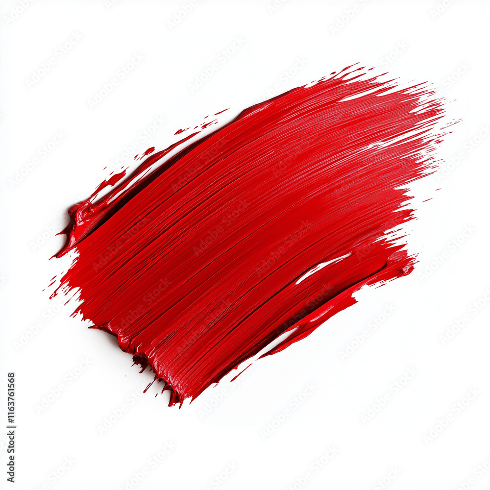 Red paint strokes, red paint splashes, Close-up of a vibrant red lipstick swatch on a white background, showcasing bold layers, striking contrast, textured details, and artistic energy, ideal for crea Red paint strokes, red paint splashes, Close-up of a vibrant red lipstick swatch on a white background, showcasing bold layers, striking contrast, textured details, and artistic energy, ideal for crea