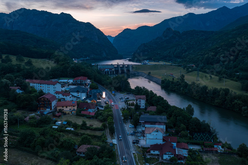 Obraz na płótnie Aerial view on Calimanesti Caciulata region in Romania w salonie