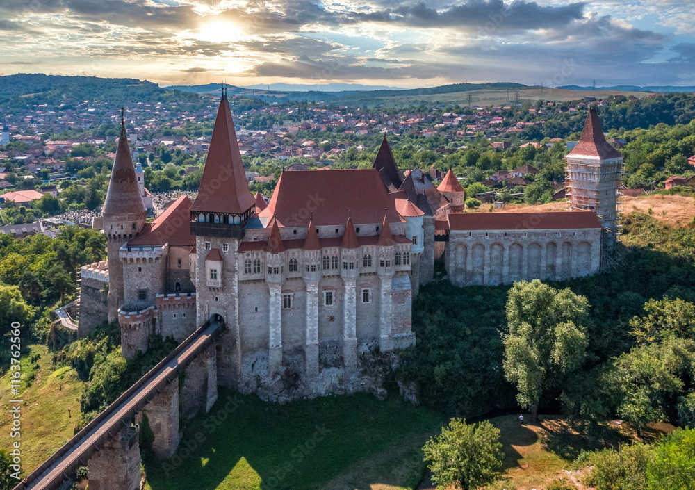 Corvin Castle, a fanmous landmark in Transylvania region in Romania