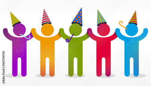 Celebrating people vector c...