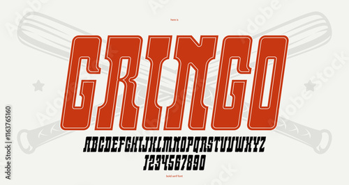 Massive serif italic font in American style, wild west saloon and western vector typography for logos, bold typeface in vintage America style, display font for posters and headlines.