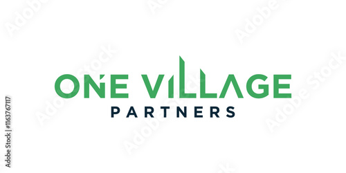 Building typography logo and company name, negative space logo number 1. Simple logo, icon, illustration, symbol, vector.