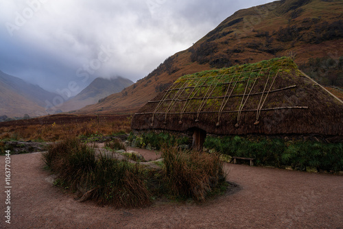 Typical hut of Scotland from the viking era, Glencoe Visitor Center