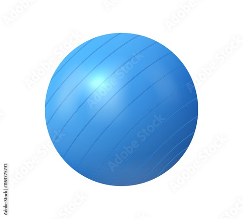 Pilates ball for training and exercises. Vector isolated realistic sphere rubber ball for working out. Athlete accessory for healthy lifestyle and wellbeing. Keeping fit with gym equipment