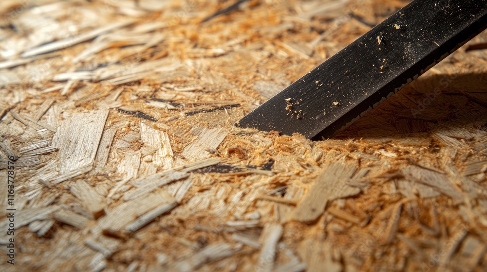 Close-Up of Wood Surface with Tool for Carpentry and Crafts