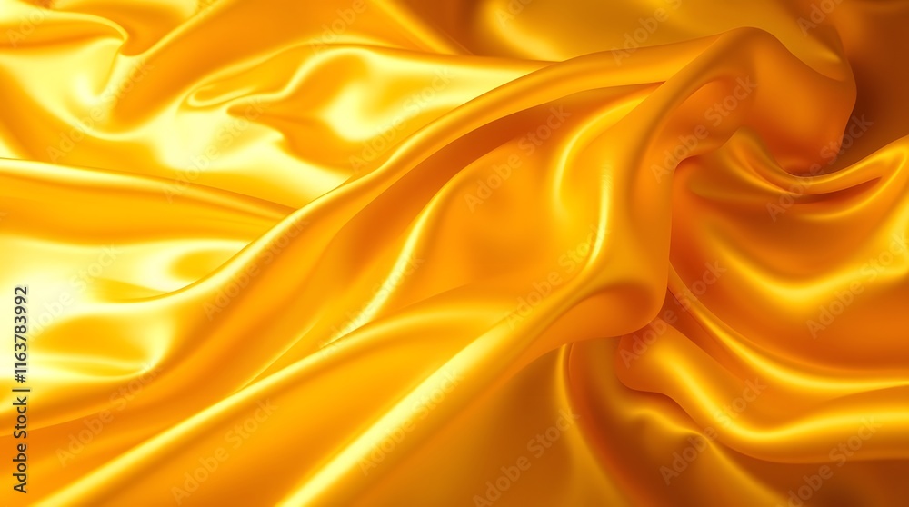 Fototapeta premium Golden Silk Drapery: Luxurious, Smooth Texture in Elegant Swirls
