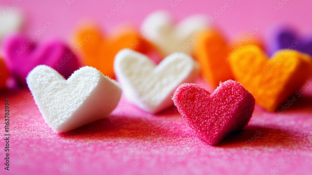 Obraz premium Colorful Heart Shaped Candies Valentine's Day