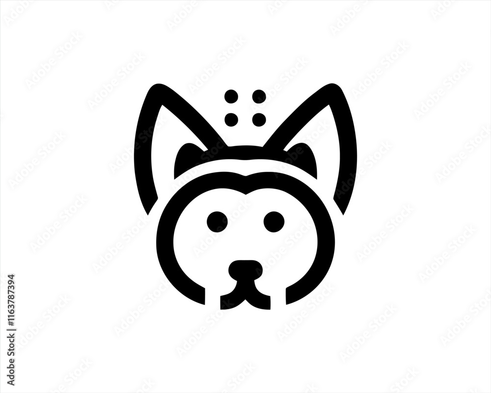 Dog Logo design template. Dog head icon. Vector illustration. Cartoon dog face logo. Animal logotype concept. Dog Logo design template. Dog head icon. Vector illustration. Cartoon dog face logo. Animal logotype concept.