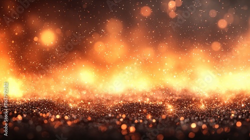 Glowing Abstract Fire and Sparkles Background