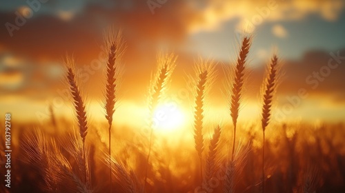 Golden wheat field at sunset. (3)