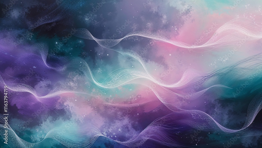 Fototapeta premium A Whimsical Abstract Background Featuring Soft Pastel Colors, Flowing Shapes, and Playful Elements, Creating a Dreamy and Romantic Atmosphere for Valentine's Day