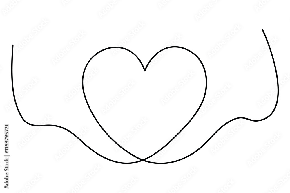 Minimalist continuous one line drawing of a heart outline for modern designs
Minimalist continuous one line drawing of a heart outline for modern designs