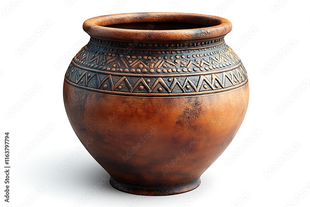 clay jar isolated on white background clay jar isolated on white background