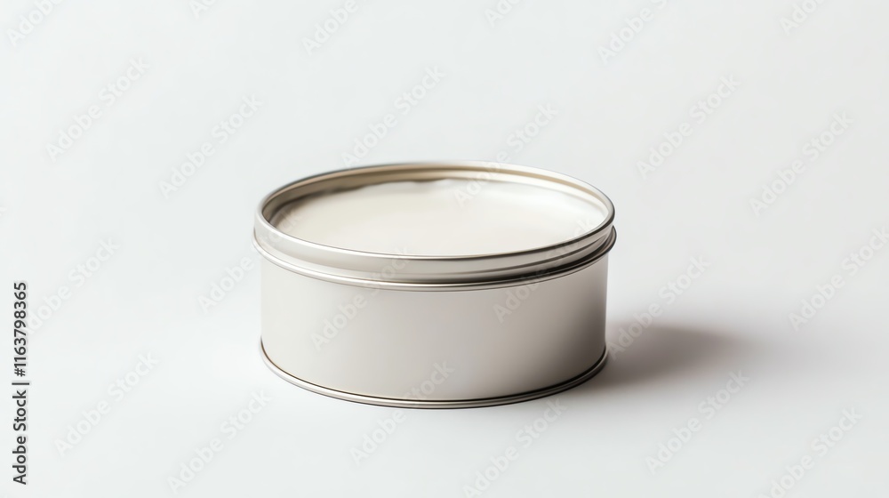 Round container with lid on a white isolated background. Round container with lid on a white isolated background.