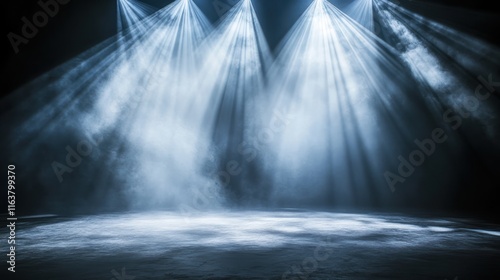 Stage spotlights with smoke and fog.