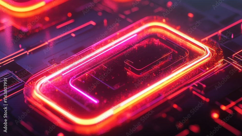 Neon Glowing Abstract Technology Background Neon Glowing Abstract Technology Background