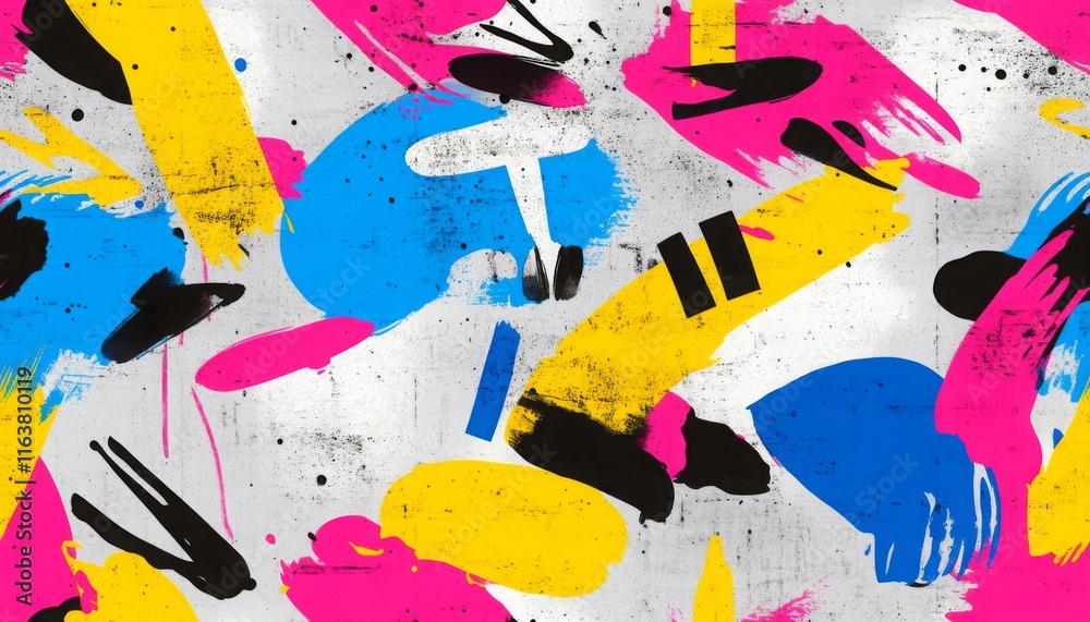 seamless repeating pattern graffiti street art, with spray paint textures, bold tags, and vibrant splashes of color.
seamless repeating pattern graffiti street art, with spray paint textures, bold tags, and vibrant splashes of color.