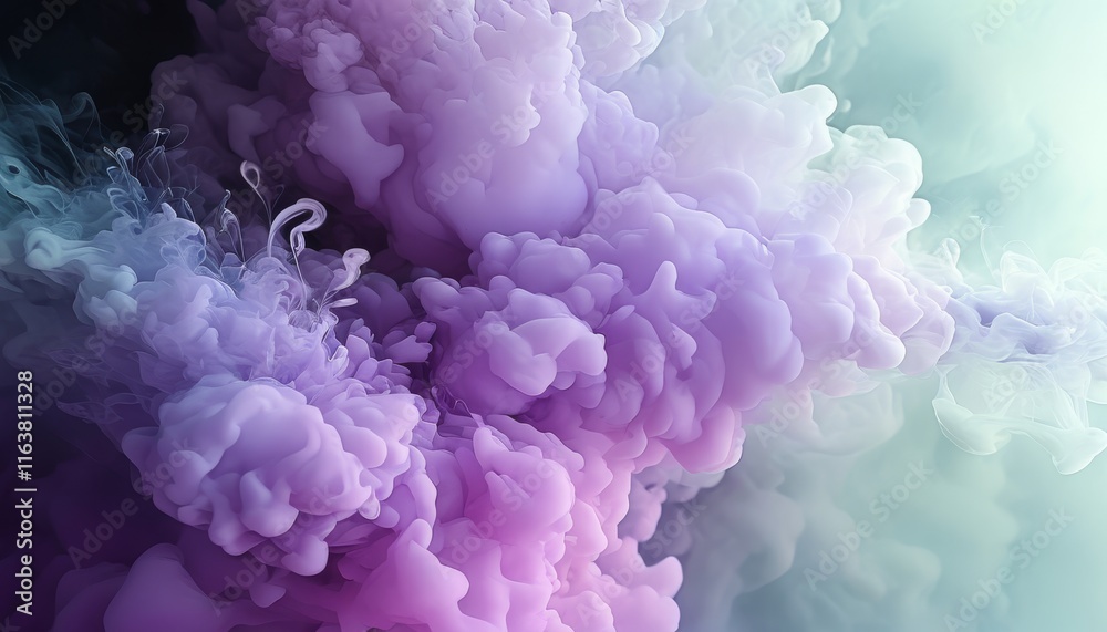 Fototapeta premium Abstract Lavender Smoke in Soft Hues Creating a Dreamy Atmosphere and Ethereal Visuals