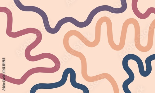Abstract Curvy Lines on Soft Background