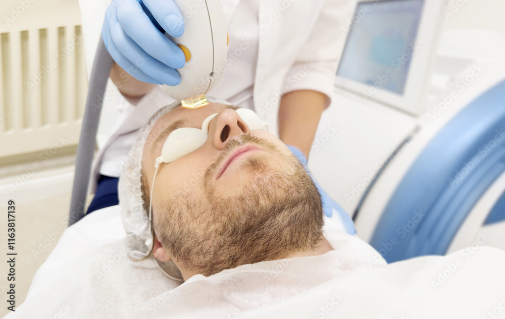 Fototapeta premium Photorejuvenation,Cosmetic Laser Dermatology ,dermatologist offices,laser technology